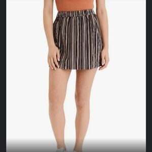 American Eagle Multi Color Striped High-Waisted Velour Mini Skirt Sz X-Large